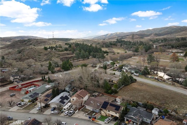 bird's eye view with a mountain view