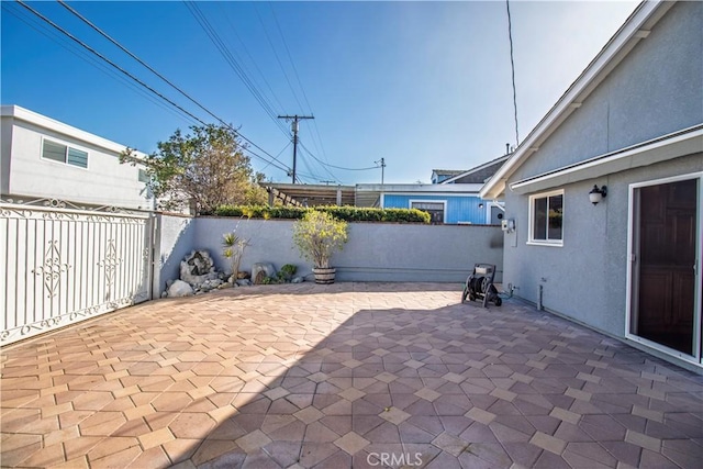 view of patio featuring a fenced backyard