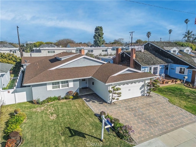 drone / aerial view with a residential view