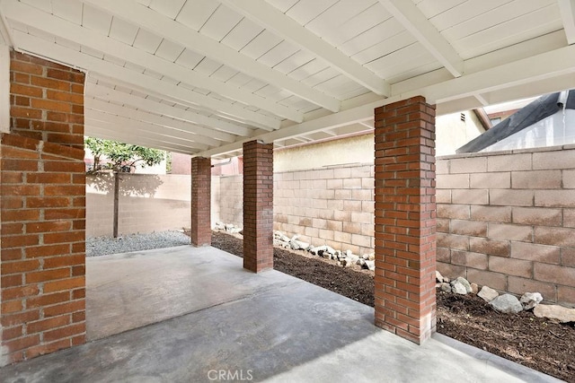 view of patio with a fenced backyard