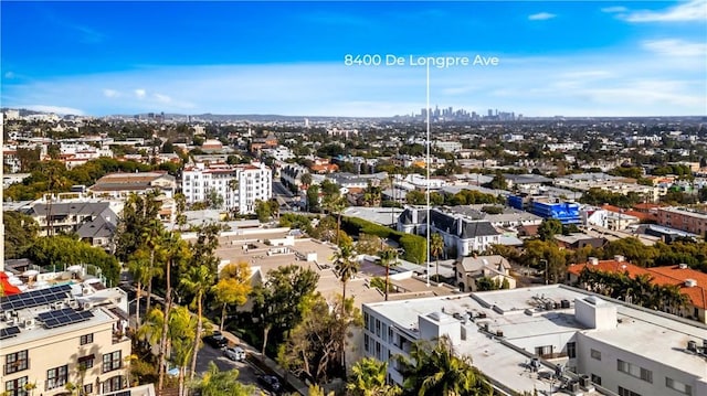 drone / aerial view with a city view