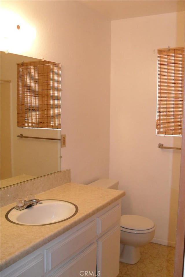 bathroom with toilet and vanity