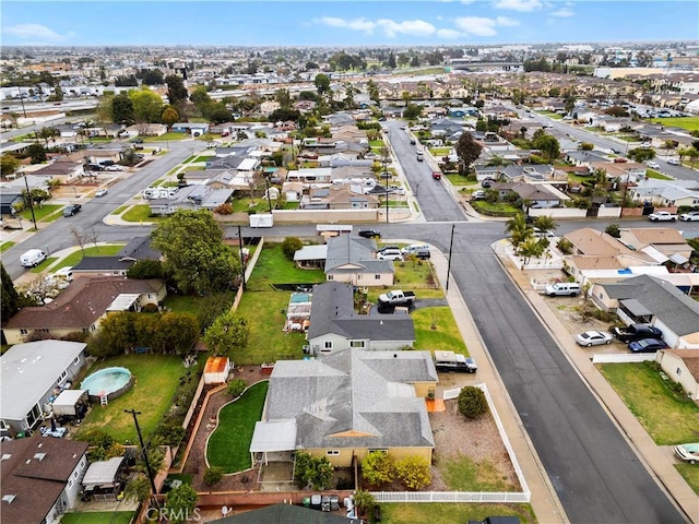 bird's eye view with a residential view