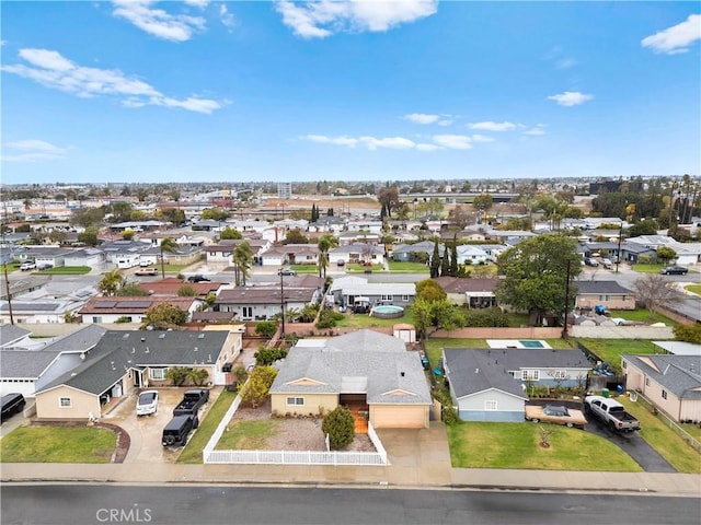 bird's eye view with a residential view