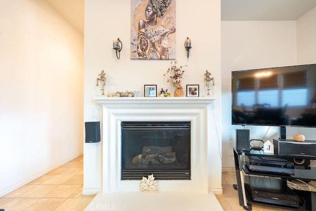 view of tiled living room