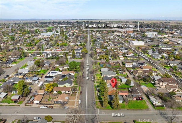 bird's eye view with a residential view