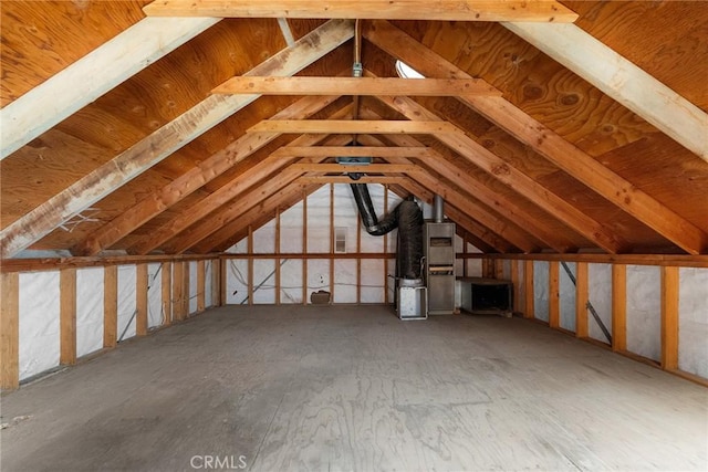 attic with heating unit