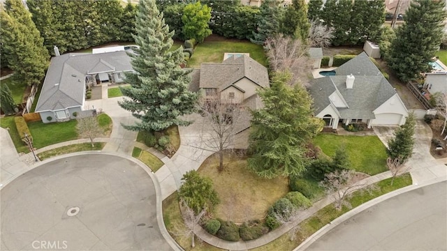 bird's eye view with a residential view