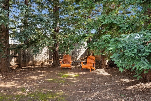 view of yard with fence