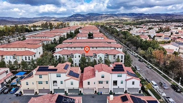 aerial view with a mountain view