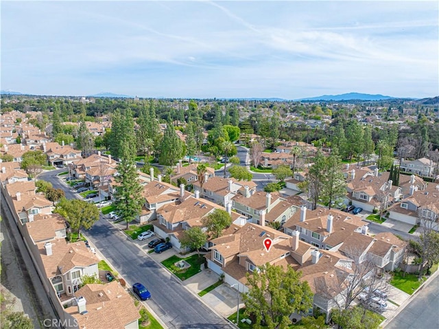 drone / aerial view with a residential view