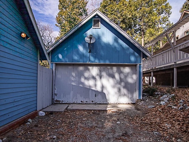 view of garage