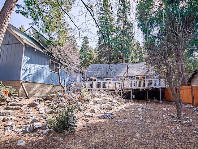 view of yard featuring a deck