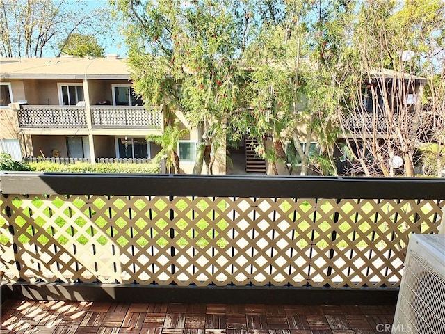 balcony featuring central AC