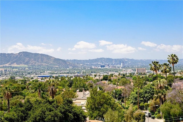view of mountain feature with a city view