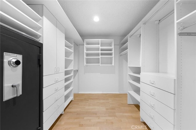 spacious closet with light wood-type flooring