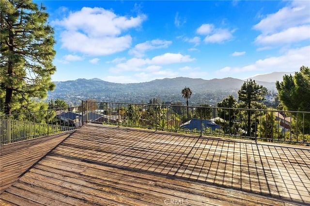 exterior space featuring a mountain view