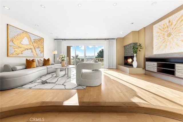 living room featuring light hardwood / wood-style floors