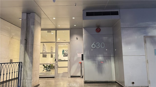 building lobby with visible vents