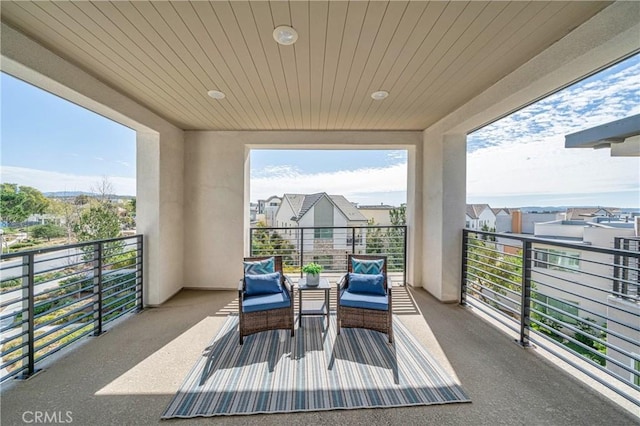 balcony featuring a residential view