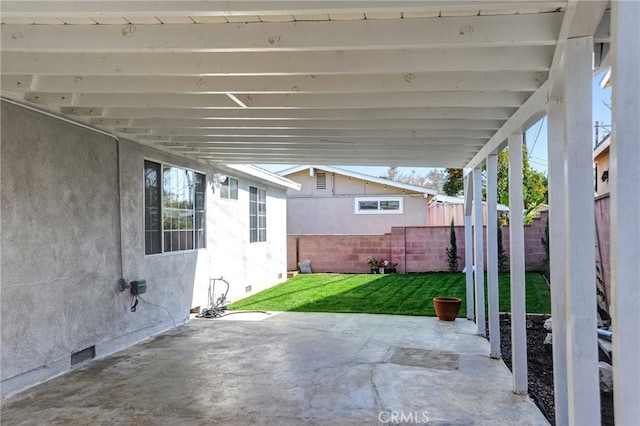 view of patio with fence