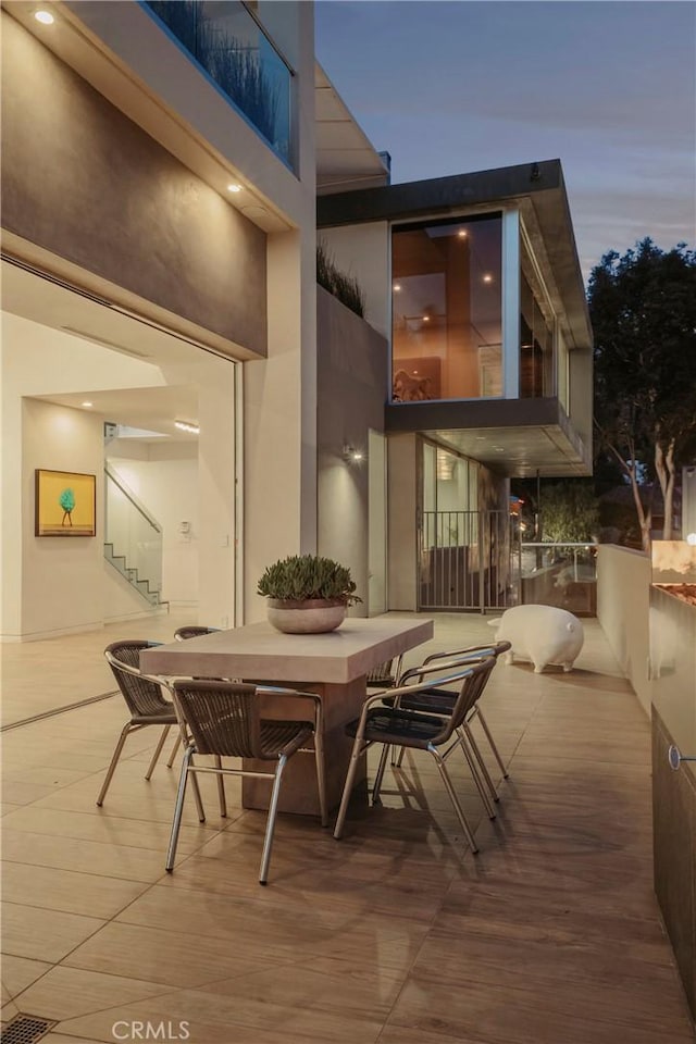 exterior space with outdoor dining space