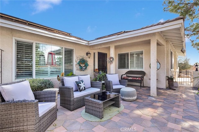 view of patio with outdoor lounge area