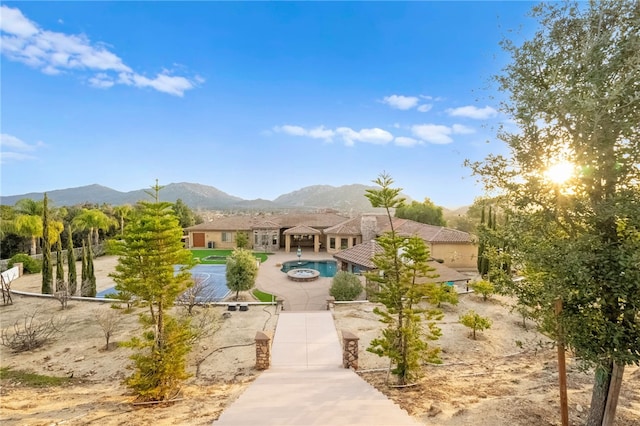 43840 E Vallejo Ave, Temecula, CA 92592 - view of property's community featuring a mountain view and a patio area