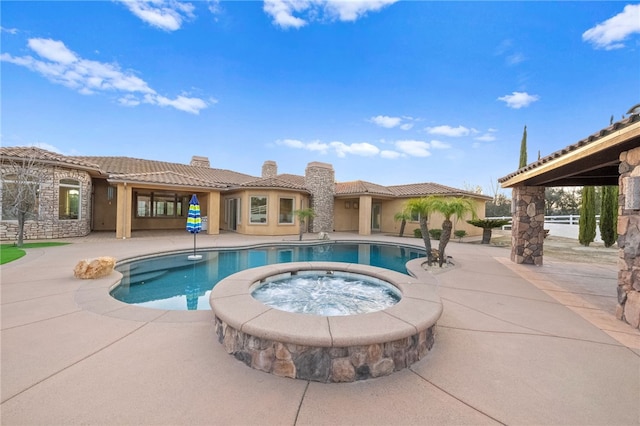43840 E Vallejo Ave, Temecula, CA 92592 - swimming pool with a patio area and an in-ground hot tub