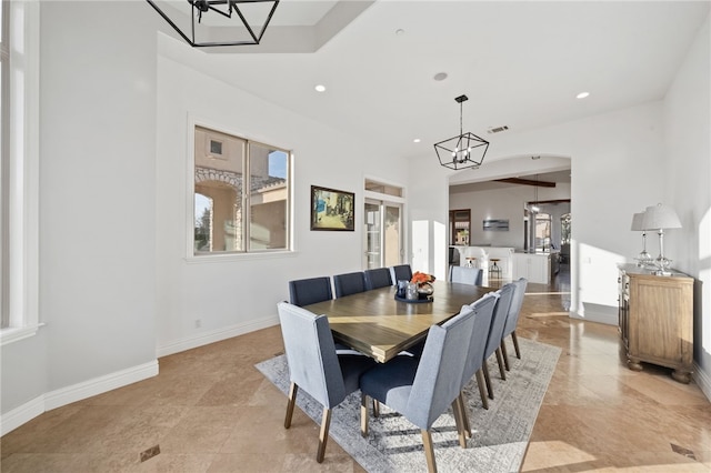 43840 E Vallejo Ave, Temecula, CA 92592 - dining area with a chandelier, recessed lighting, and healthy amount of natural light