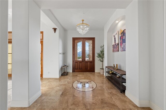 43840 E Vallejo Ave, Temecula, CA 92592 - foyer with a chandelier and baseboards
