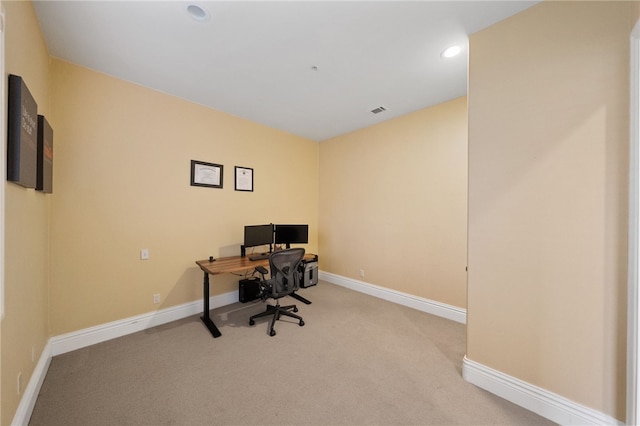 43840 E Vallejo Ave, Temecula, CA 92592 - home office featuring carpet, baseboards, and recessed lighting