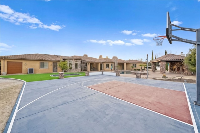 43840 E Vallejo Ave, Temecula, CA 92592 - view of basketball court with community basketball court, a gazebo, and a yard