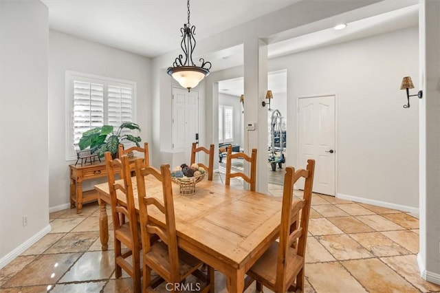 dining area with baseboards