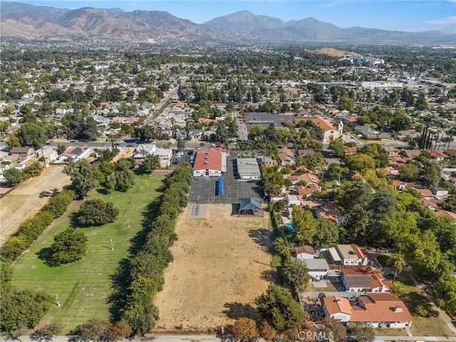 aerial view featuring a residential view and a mountain view