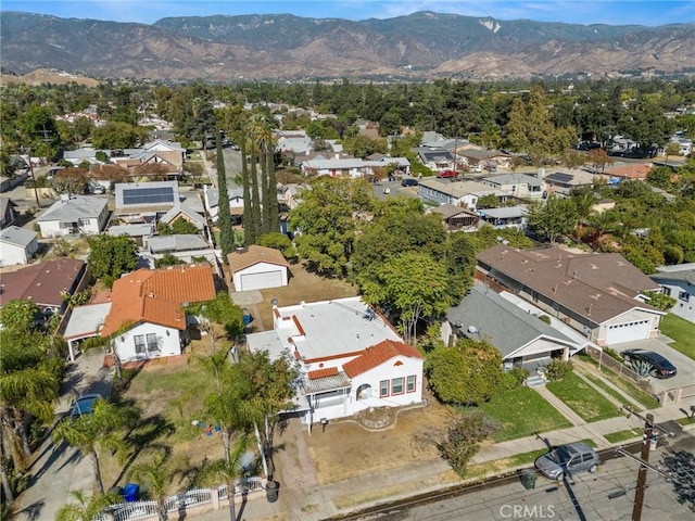 aerial view with a residential view and a mountain view