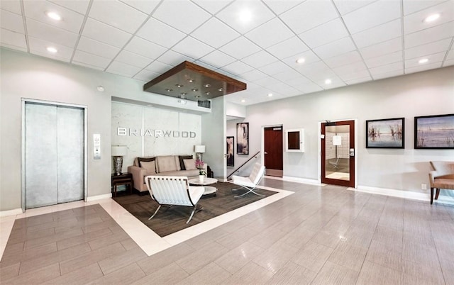1745 Camino Palmero St Unit 537, Los Angeles, CA 90046 - building lobby with a drop ceiling and recessed lighting