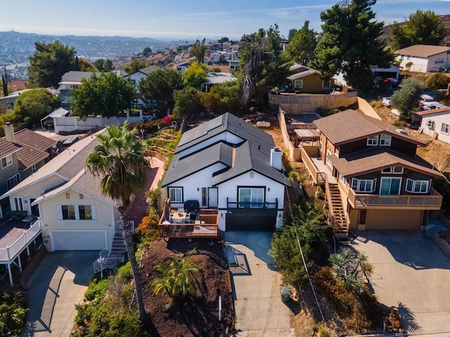 aerial view featuring a residential view