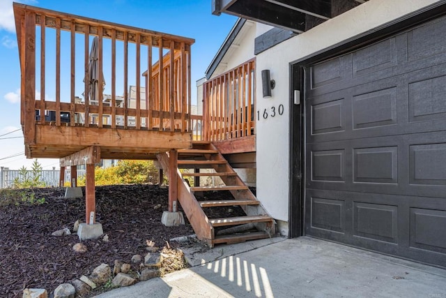 entrance to property featuring a garage