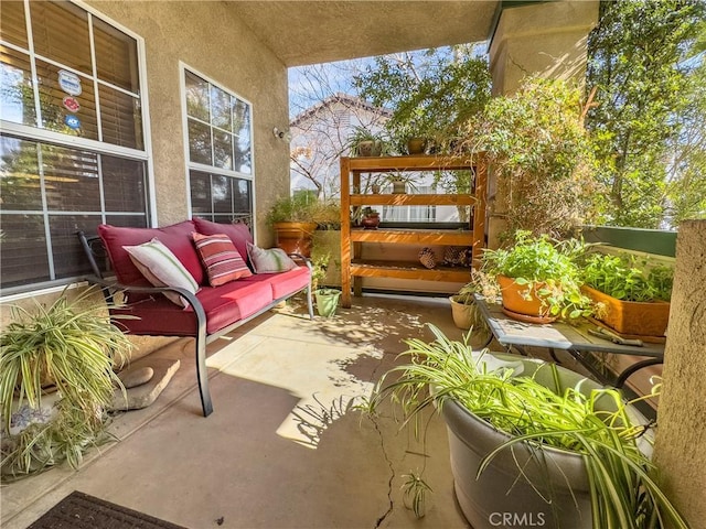 view of patio / terrace featuring an outdoor living space