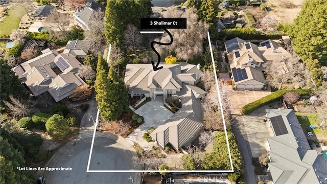 birds eye view of property featuring a residential view