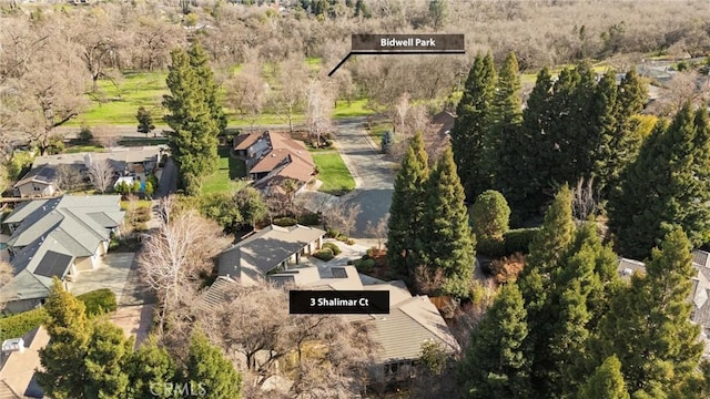 birds eye view of property with a residential view