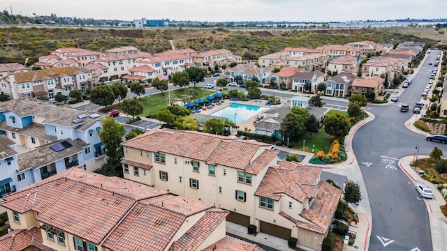 aerial view featuring a residential view