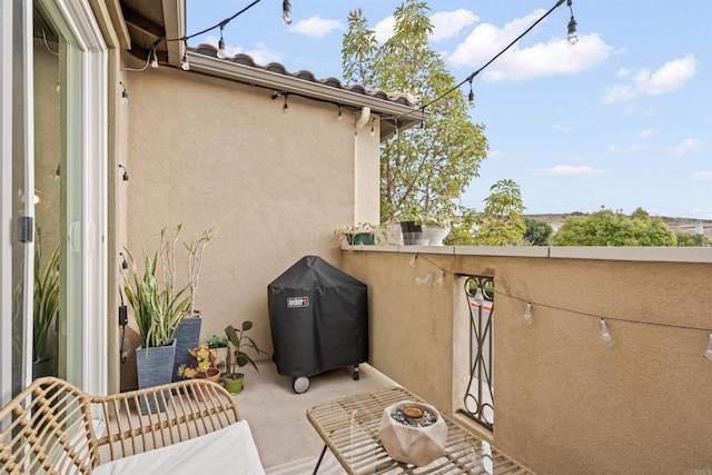 view of patio / terrace featuring a balcony and area for grilling