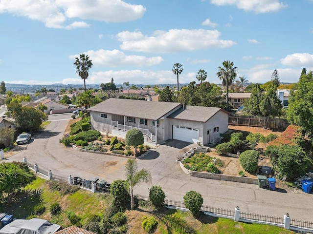 drone / aerial view featuring a residential view