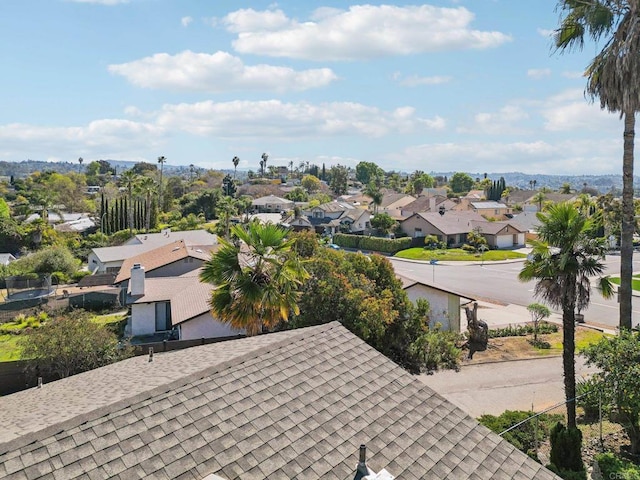 aerial view with a residential view