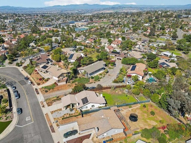 aerial view with a residential view and a mountain view