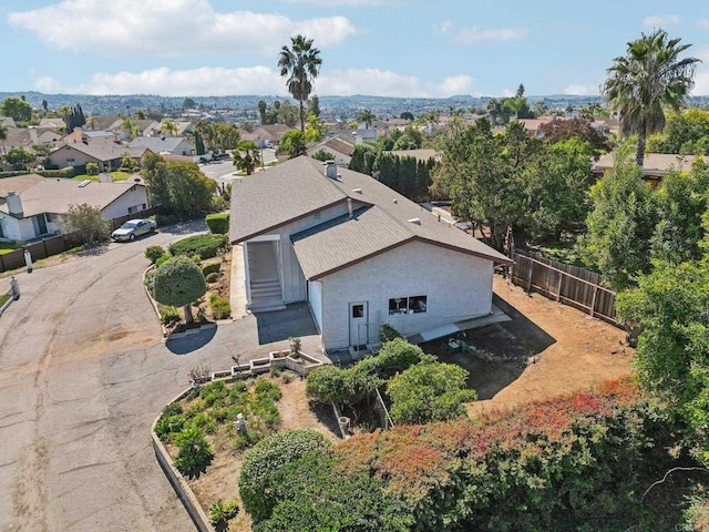 bird's eye view with a residential view