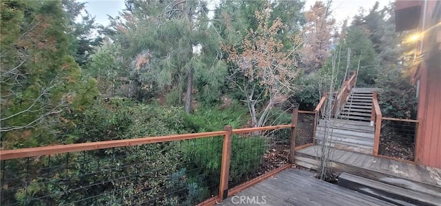 wooden terrace with stairs