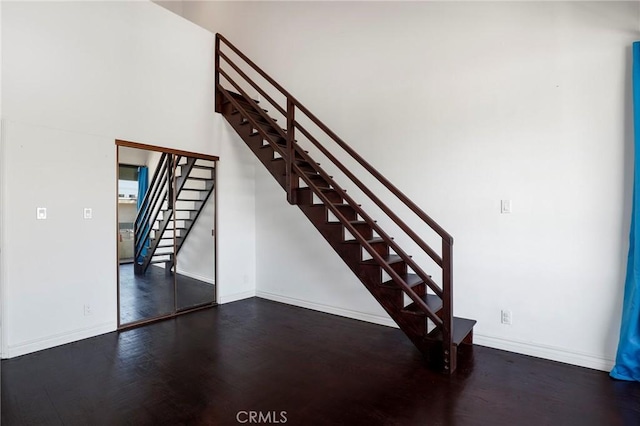 435 S La Fayette Park Pl Unit 311, Los Angeles, CA 90057 - stairway with baseboards and wood finished floors